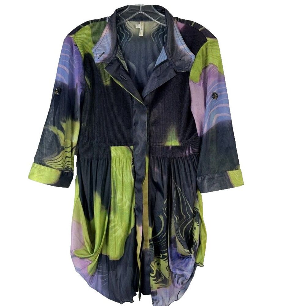Lindi XS Oversized Peplum Women Sheer Drape Pockets Whimisgoth Fairy 3/4 Sleeve